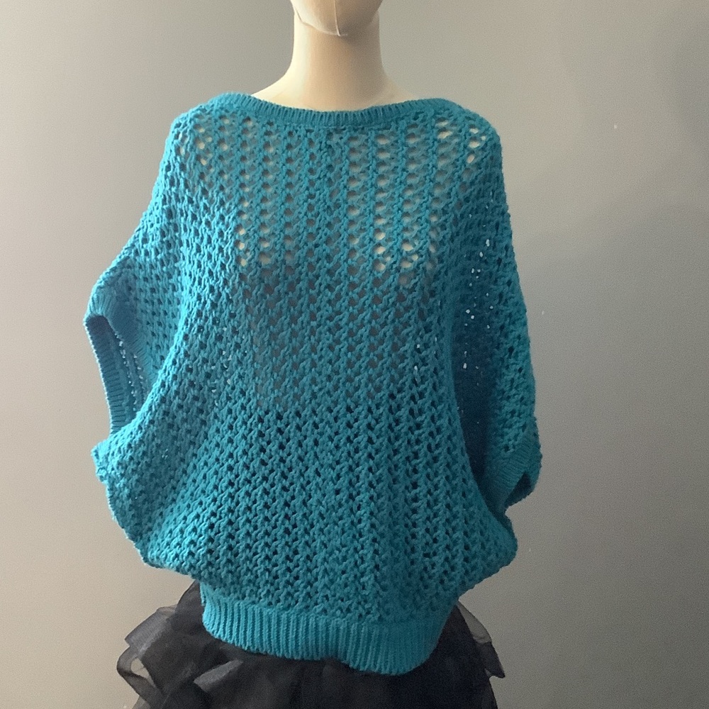 Teal We The Free Oversized Drop Shoulder Sweater